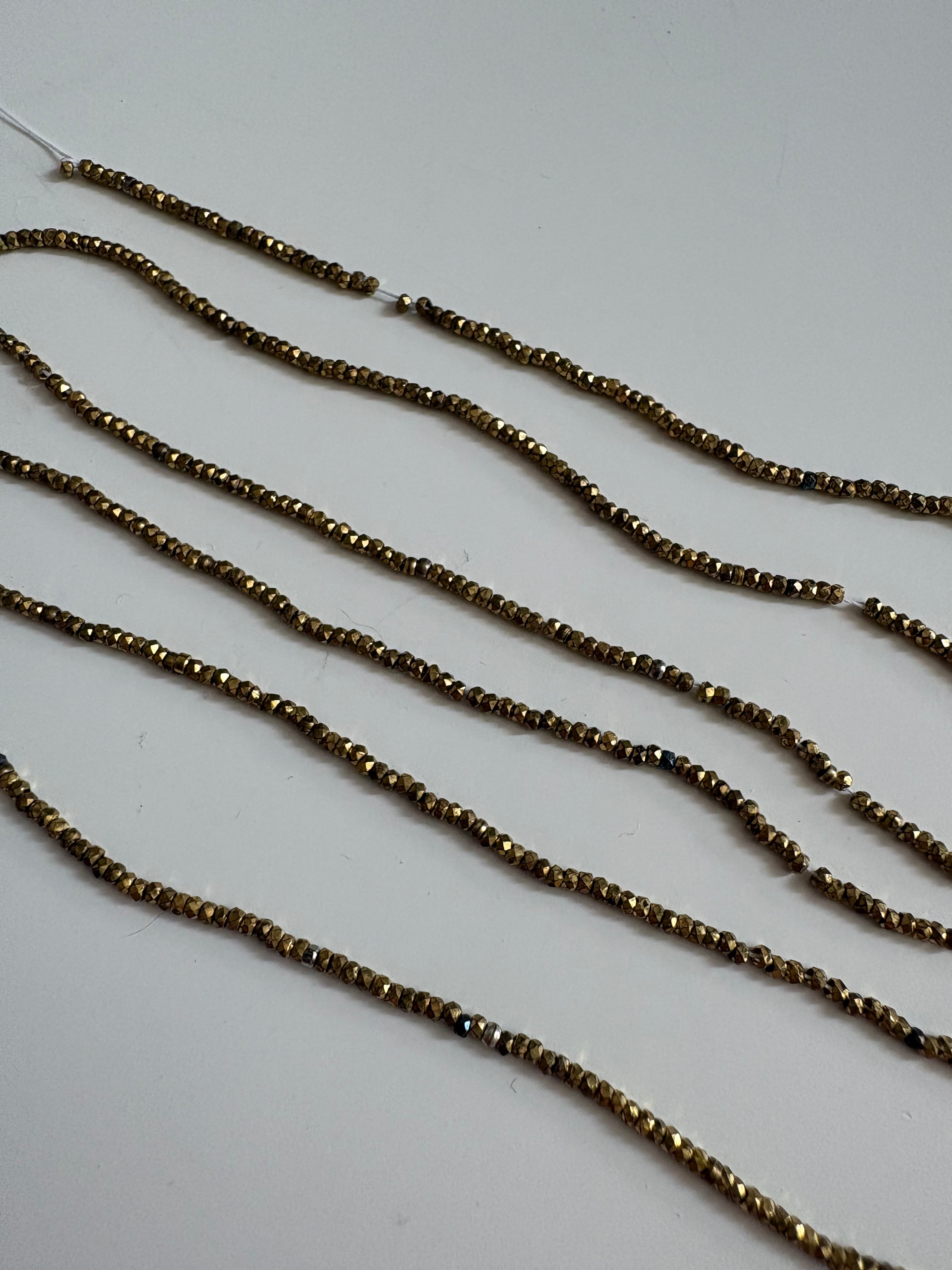 Rare Gold Coloured Steel Cut Beads 12/0