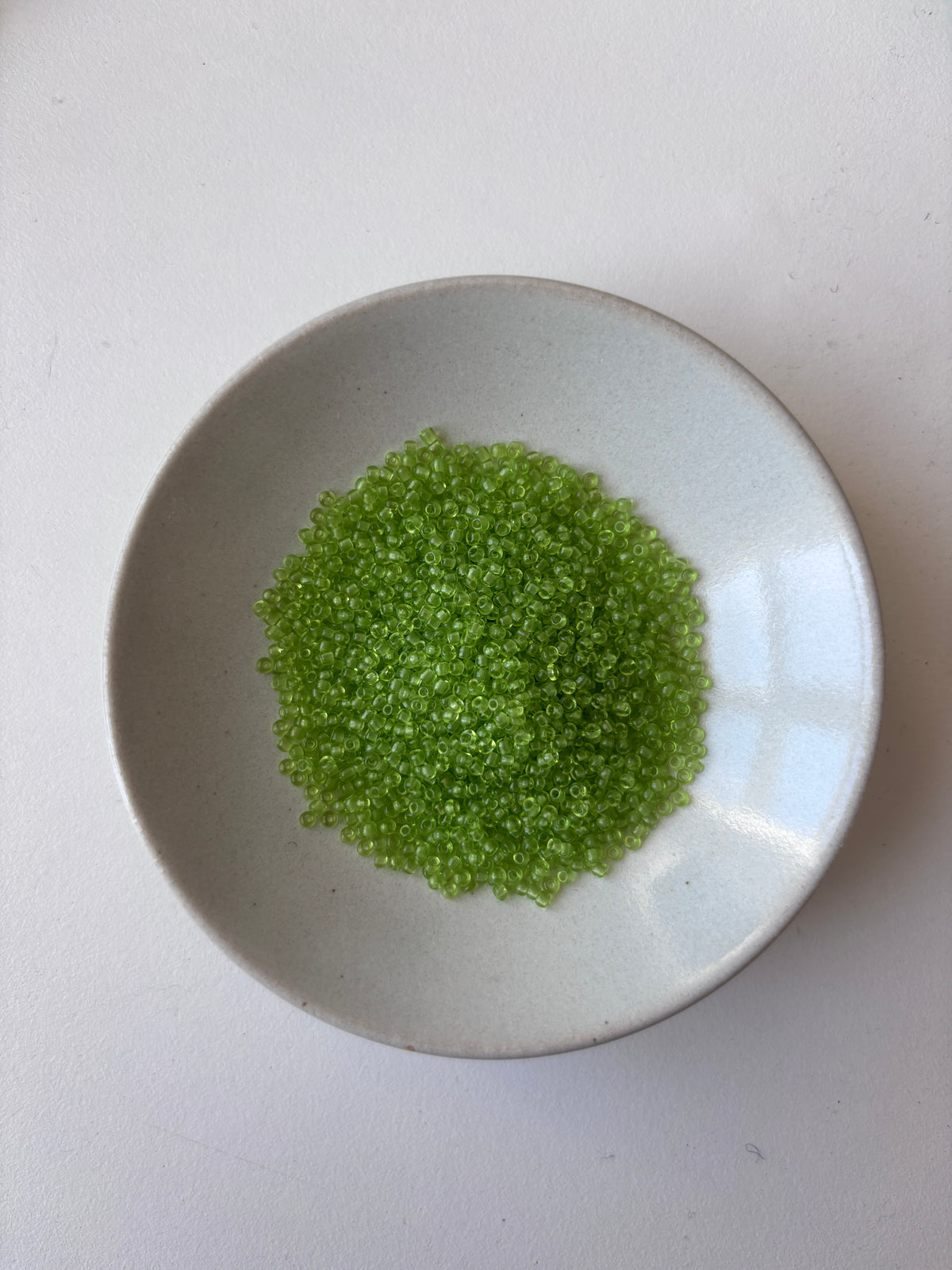 Vintage French Seed Beads - Light Green 12/0