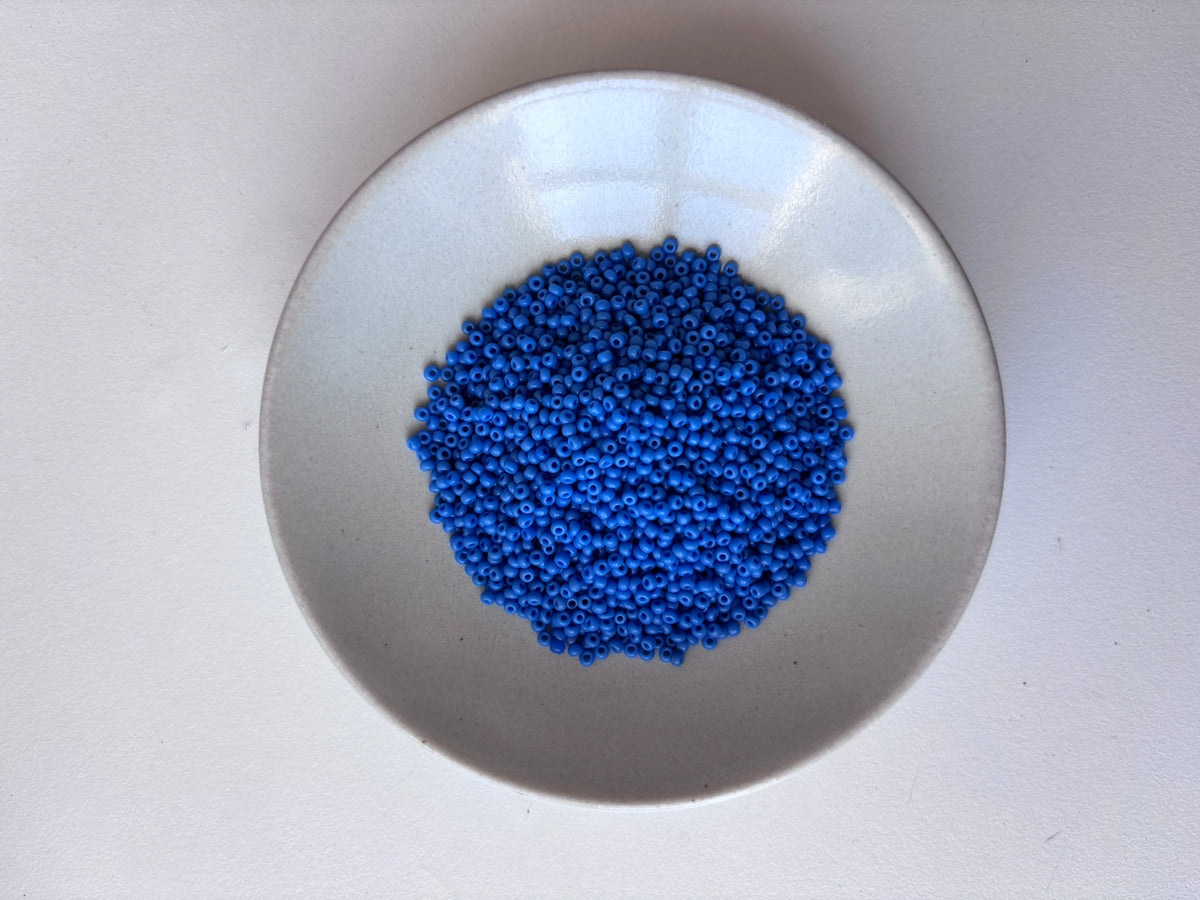 Vintage French Seed Beads - Chalk Blue 12/0
